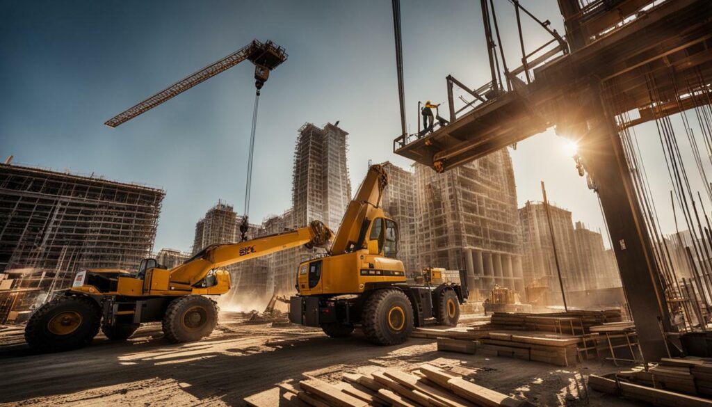 Crane operator working on a construction site