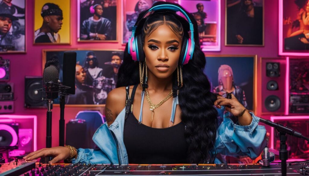 Saweetie in the studio